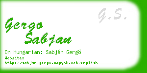 gergo sabjan business card